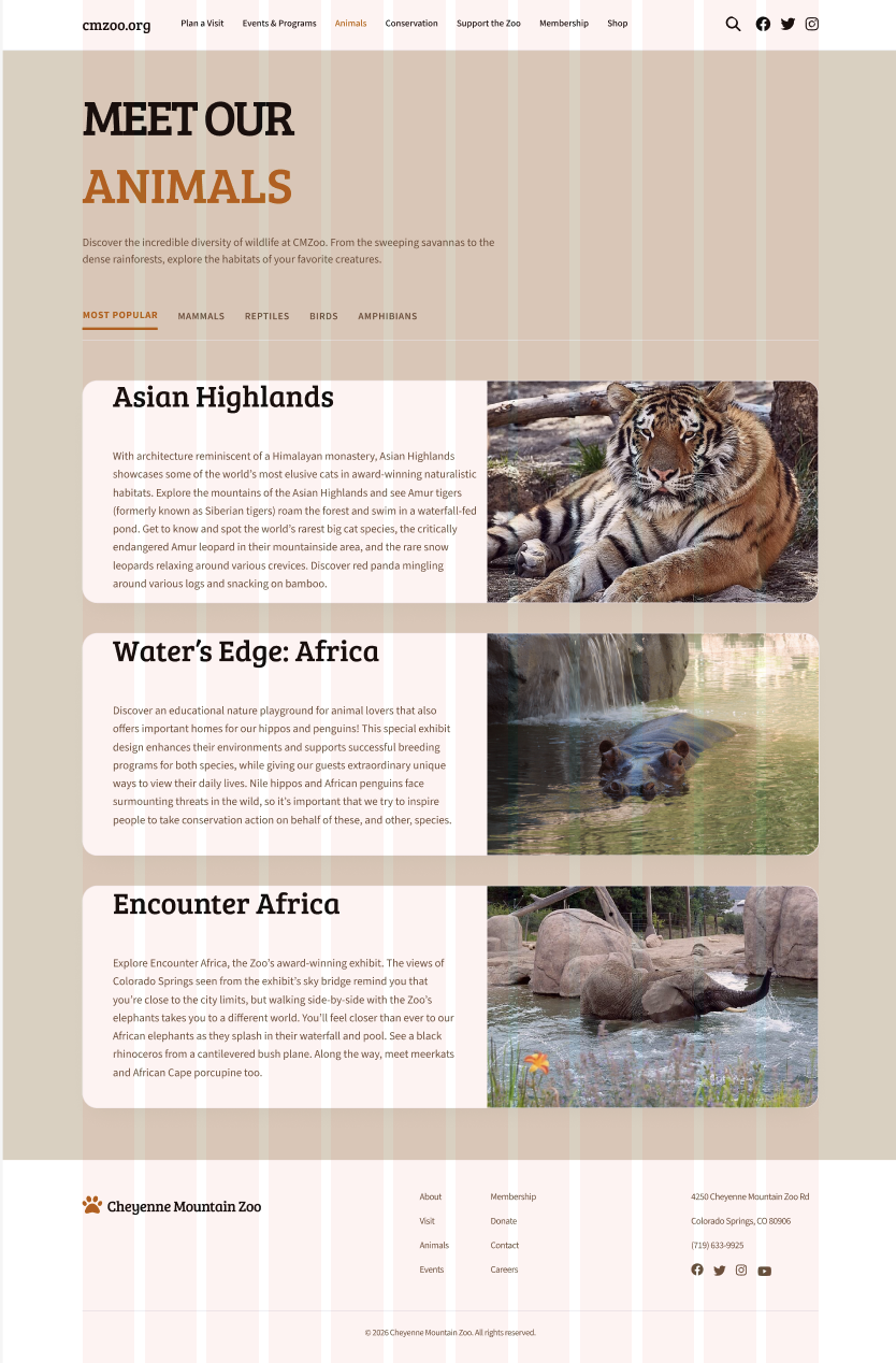 Animals page